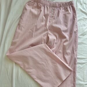 Pink Striped Women's Straight Leg Pants